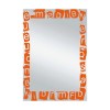 Espelho de casa de Banho Lua Letras Laranja 55x75 cm