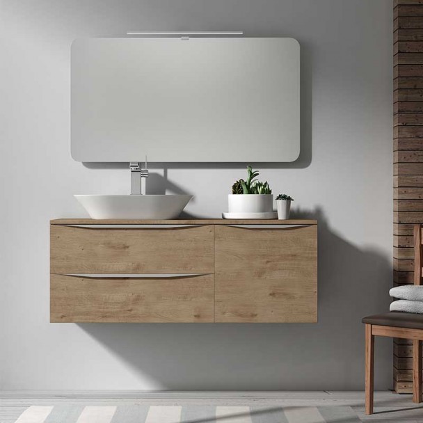 Conjunto para Banheiro Landes Modular 120 com Lavabo Sobre Bancada